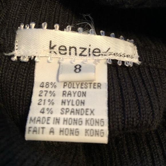 Kenzie Turtleneck Skater Skirt Drop-waist Mini Dress Black Size 8 - Picture 4 of 5